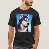 Husky design dog imprint artwork face with Siberia T-shirt (Voorkant)