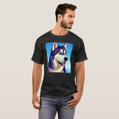 Husky design dog imprint artwork face with Siberia T-shirt (Voorkant volledig)