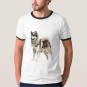 Husky Digitale Kunst Man Shirt (Voorkant)