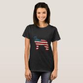 Husky Dog American Flag T-shirt (Voorkant volledig)