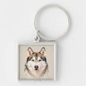 Husky Dog Art Design Sleutelhanger (Voorkant)