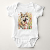 Husky Dog baby Bodysuit (Voorkant)