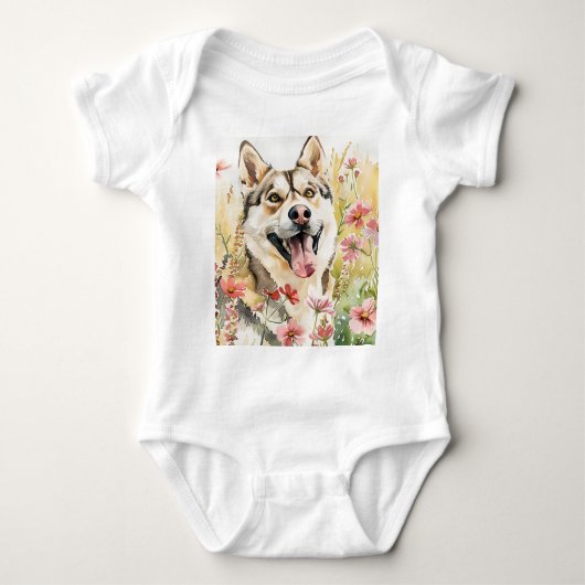 Husky Dog baby Bodysuit (Voorkant)