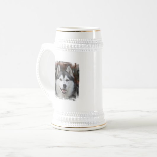 Husky Dog Beer Stein Bierpul (Voorkant links)