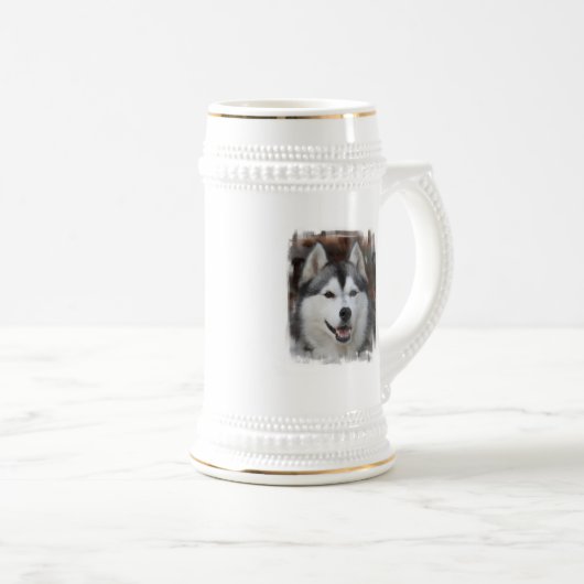 Husky Dog Beer Stein Bierpul (Voorkant rechts)
