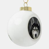 Husky Dog Big Dog Animal Pet Keramische Bal Ornament (Links)