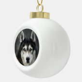 Husky Dog Big Dog Animal Pet Keramische Bal Ornament (Rechts)