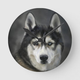 Husky Dog Big Dog Animal Pet Ronde Klok