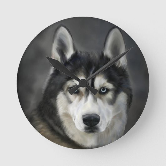 Husky Dog Big Dog Animal Pet Ronde Klok (Voorkant)