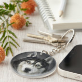 Husky Dog Big Dog Animal Pet Sleutelhanger (Voorkant Rechts)