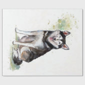 Husky dog Canvas Cadeaupapier (Vlak)