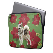 Husky Dog Christmas Hoesje Laptop Sleeve (Voorkant Links)