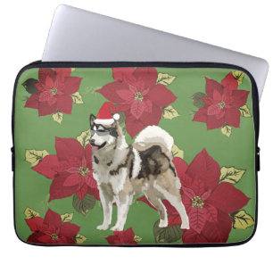 Husky Dog Christmas Hoesje Laptop Sleeve