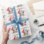 Husky Dog Christmas Pattern Wrapping Paper Cadeaupapier<br><div class="desc">Kerst Siberian Husky hondenpatroon Verpakkend papier - Wit.</div>