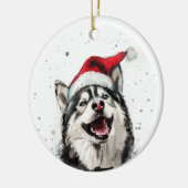 Husky Dog Christmas Personalized Keramisch Ornament (Links)