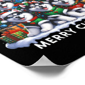 Husky Dog Christmas Tree Merry Christmas Matching Poster (Hoek)