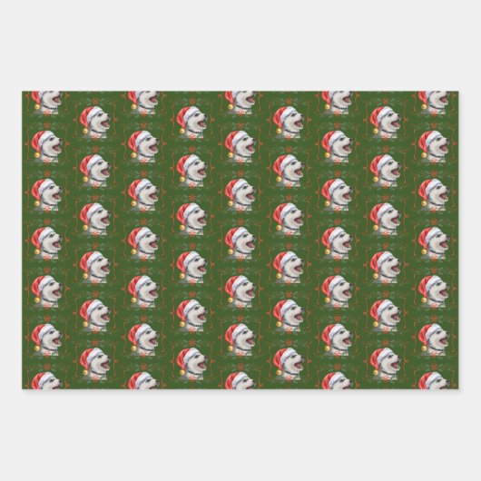 Husky Dog Christmas Wrapping Paper Sheets (Voorkant 3)