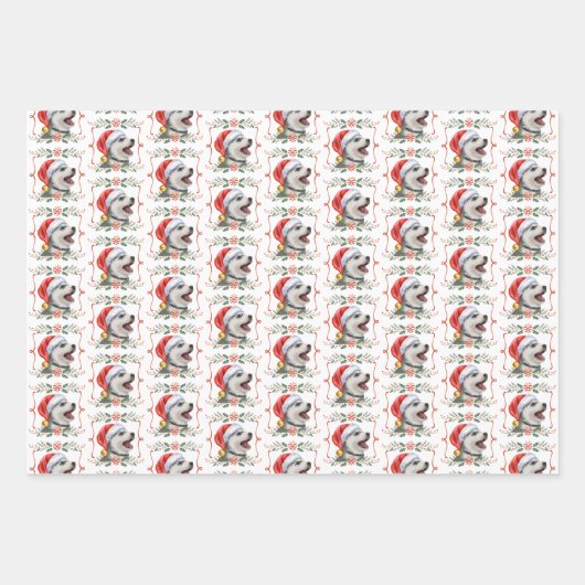Husky Dog Christmas Wrapping Paper Sheets (Voorkant)