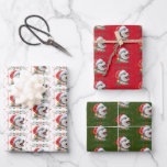 Husky Dog Christmas Wrapping Paper Sheets<br><div class="desc">Kerst Siberische Husky hondenpatroon Verpakking Papieren Bladen - Wit | Red | Green.</div>