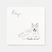 Husky Dog Cocktail bruiloft servetten (Voorkant)
