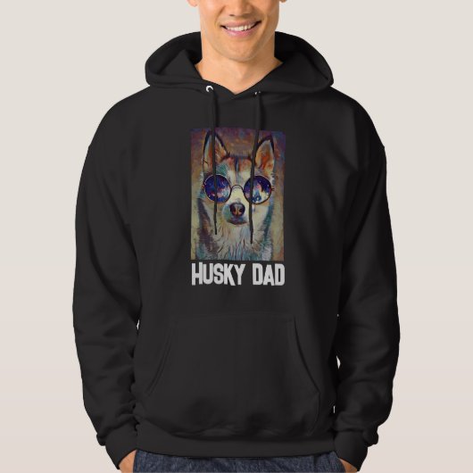 HUSKY DOG DAD T-SHIRTS HOODIE (Voorkant)
