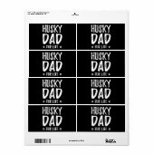 Husky dog dad voor het leven |Een cadeauidee voor Etiket (Full Sheet)