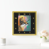 Husky Dog Daze Vierkante Klok (Huis)