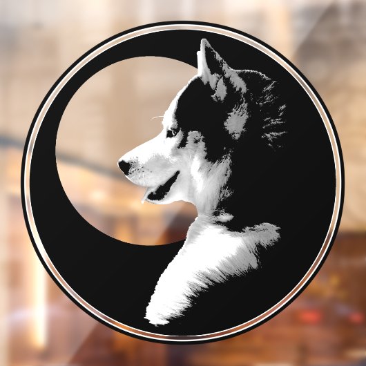 Husky Dog Decal Husky Puppy Dog Window Cling (Vel 2)