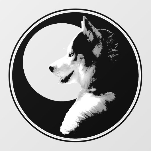 Husky Dog Decal Husky Puppy Dog Window Cling (Vel)