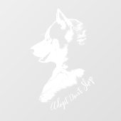 Husky Dog Decal Husky Puppy Dog Window Cling (Vel)