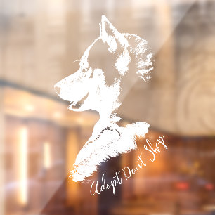 Husky Dog Decal Husky Puppy Dog Window Cling