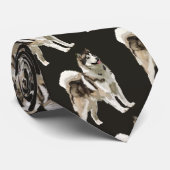 Husky Dog Digital Tekening Stropdas (Opgerold)