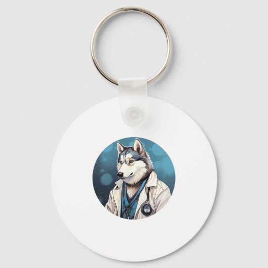 Husky Dog Doctor Sleutelhanger (Voorkant)