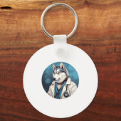 Husky Dog Doctor Sleutelhanger (Voorkant)