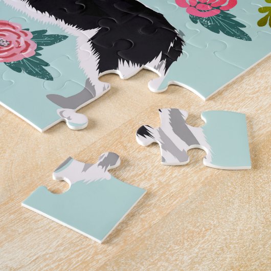 Husky Dog  Florals Legpuzzel (Zijkant)