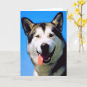 Husky dog foto customizable greeting card kaart (Gele Bloem)