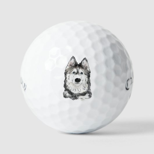 Husky dog golfballen (Voorkant)
