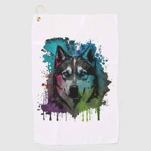Husky Dog Golfhanddoek (Voorkant)