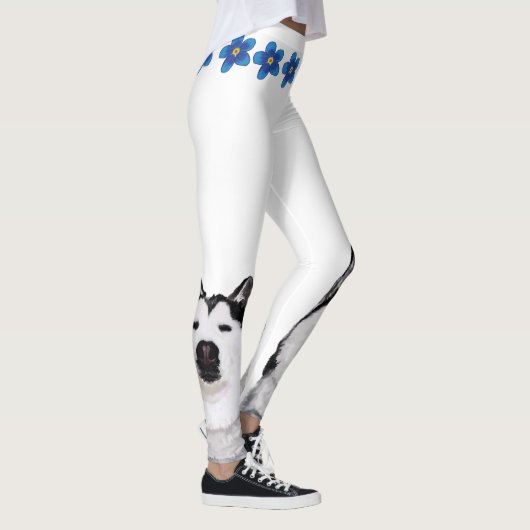 Husky Dog Happy Spring Aangepaste Leggings (Rechts)