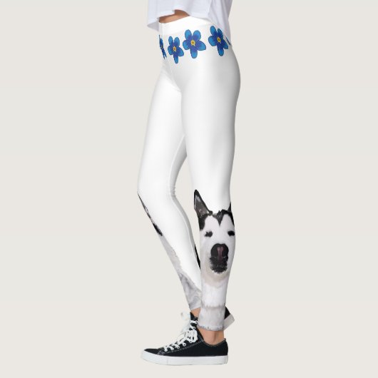 Husky Dog Happy Spring Aangepaste Leggings (Links)