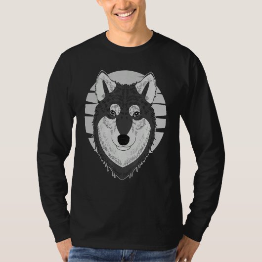 Husky dog imprint artwork face with Siberian Husky T-shirt (Voorkant)