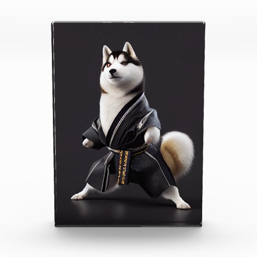 Husky Dog kent Karate, Husky Dog Karate Player Fotoblokken (Voorkant)