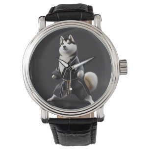 Husky Dog kent Karate, Husky Dog Karate Player Horloge