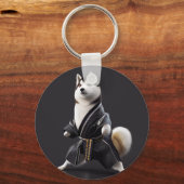 Husky Dog kent Karate, Husky Dog Karate Player Sleutelhanger (Voorkant)