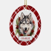 Husky Dog Keramische Cirkel Ornament (Rechts)