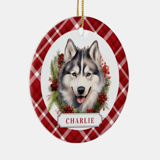 Husky Dog Keramische Cirkel Ornament (Rechts)