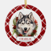 Husky Dog Keramische Cirkel Ornament (Voorkant)