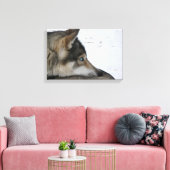 Husky dog met blauwe ogen canvas afdruk (Insitu (Woonkamer))