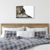 Husky dog met blauwe ogen canvas afdruk (Insitu (Slaapkamer))