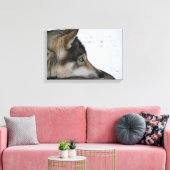 Husky dog met blauwe ogen canvas afdruk (Insitu (Woonkamer))